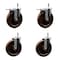 Service Caster 6 High Temp Phenolic Wheel Swivel 7/16'' Stem Caster Set 2 Total Lock Brake, 4PK SCC-GRTTL20S615-PHRHT-716138-2-S-2 - alternate 1